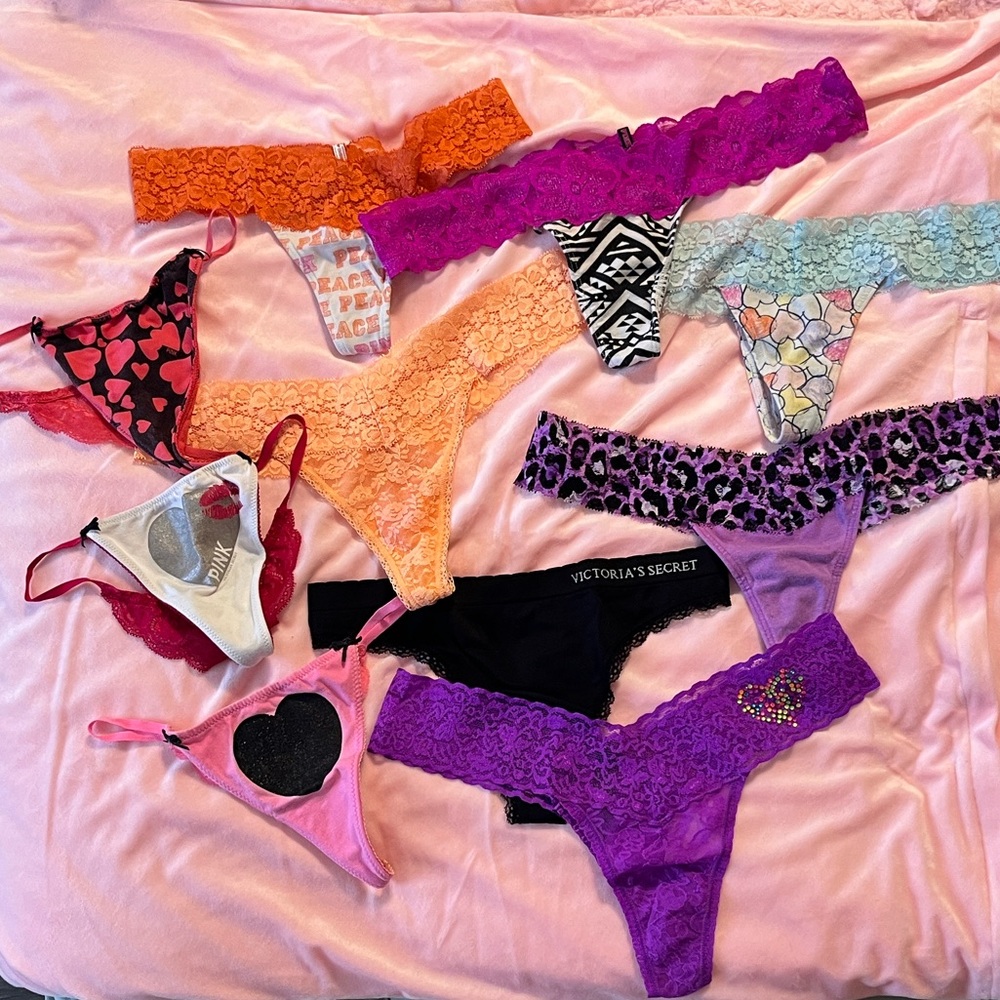 Victoria's Secret Colorful Lace and Print Panty Set
